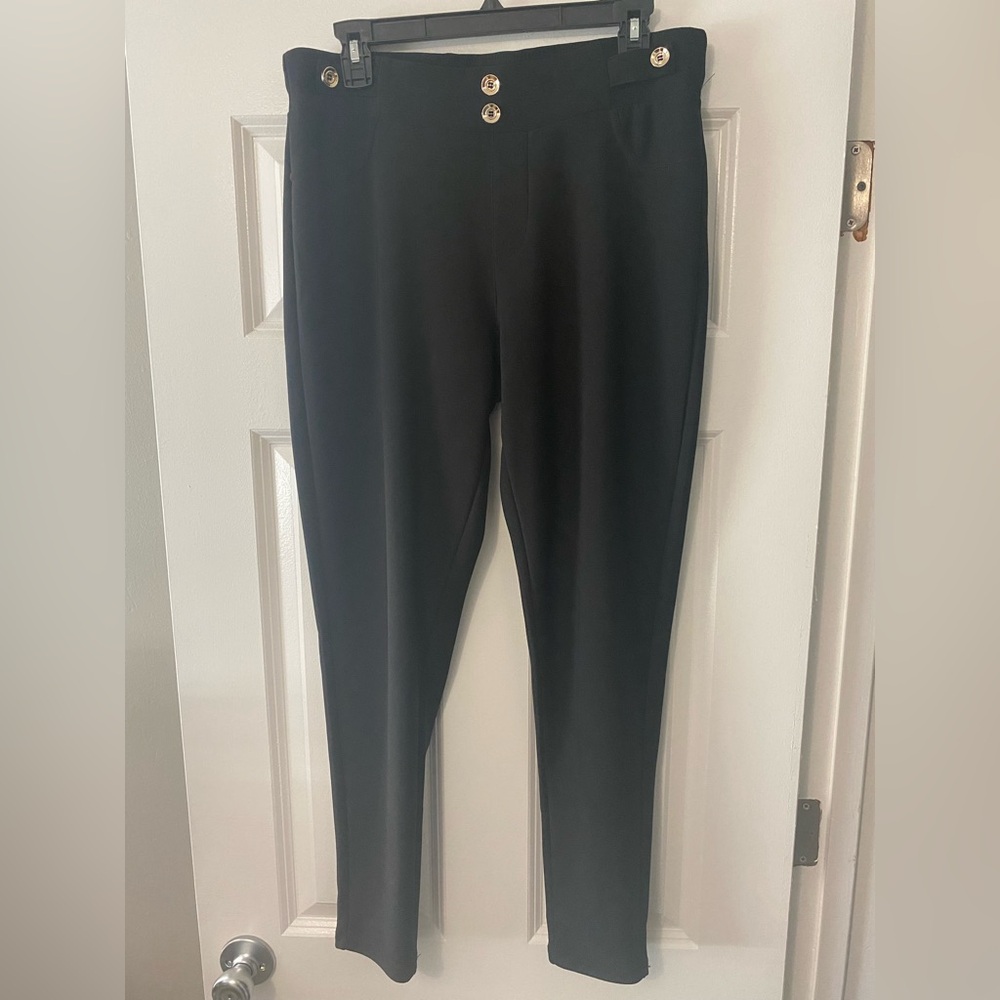 Maze Collection Womens Black Stretch Leggings Size Large